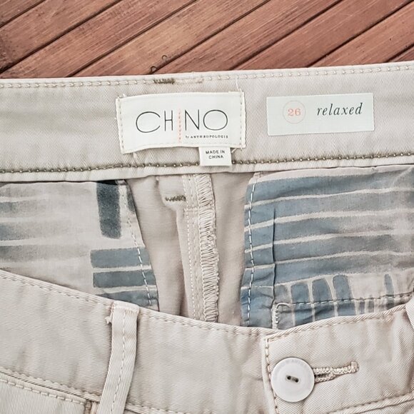 Anthropologie Relaxed Chino in beige. Size US 26. - Picture 3 of 3